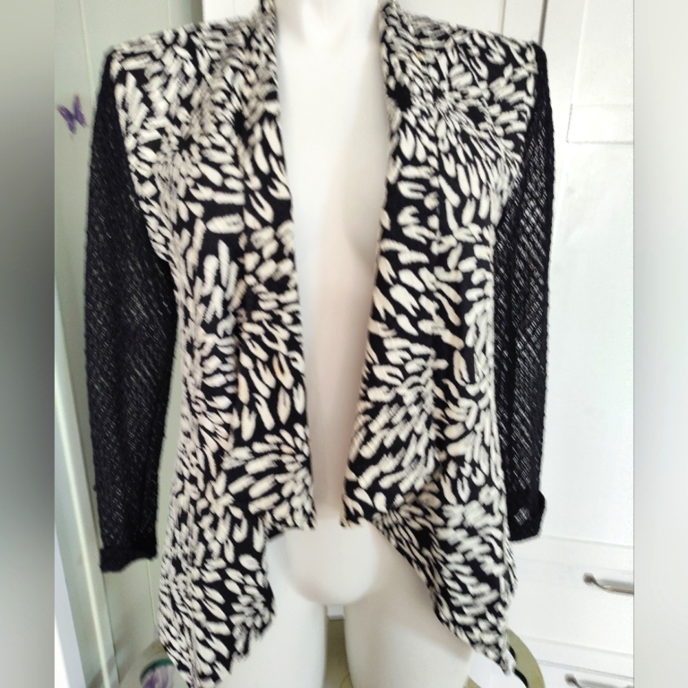 Alberto Makali Open Jacket Black White Sz LG Excellent Condition Workwear Design